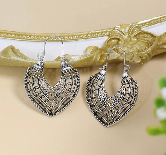 Beautiful Boho Silver Drop Earrings