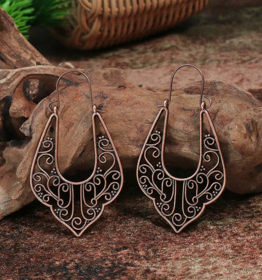 Beautiful Boho Copper Drop Earrings