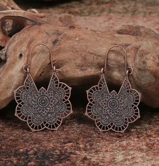 Beautiful Boho Copper Drop Earrings