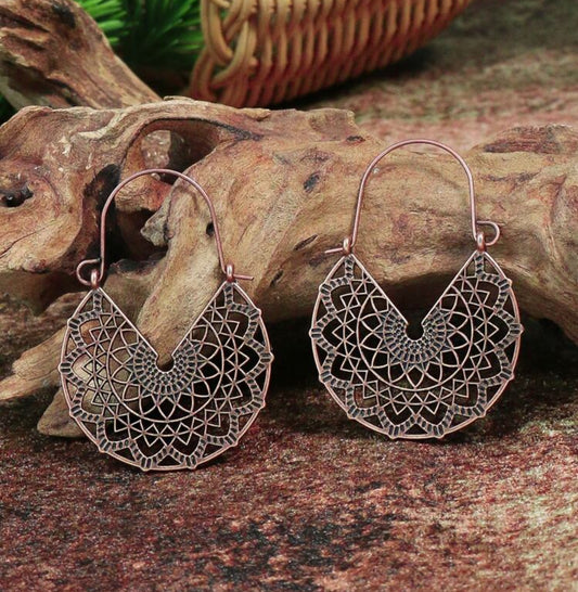 Beautiful Boho Copper Drop Earrings