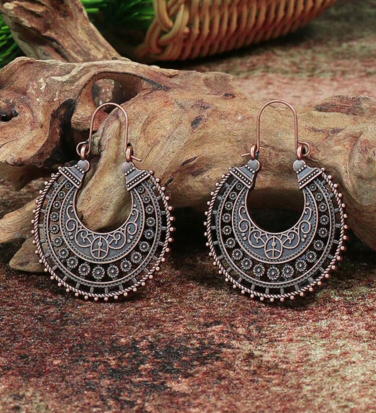 Beautiful Boho Copper Drop Earrings