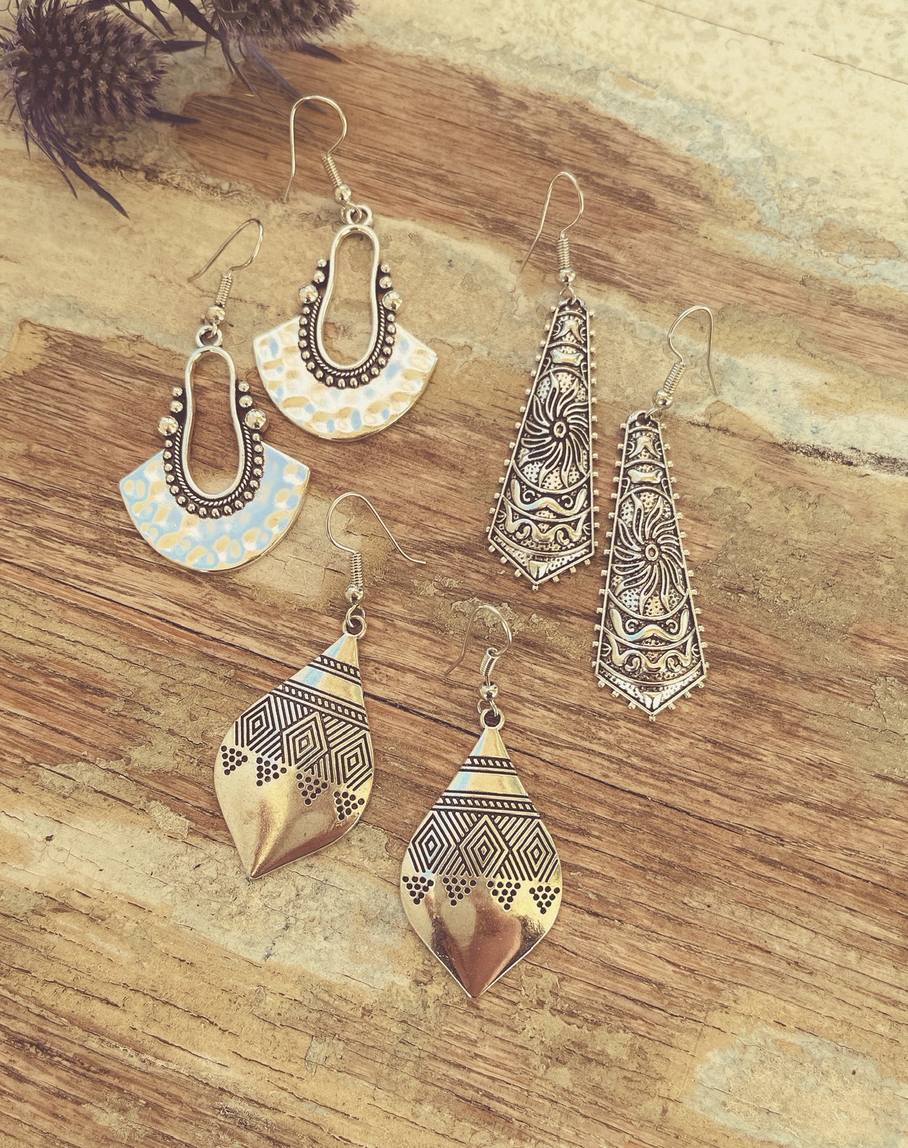 Beautiful Boho Silver Earring Set