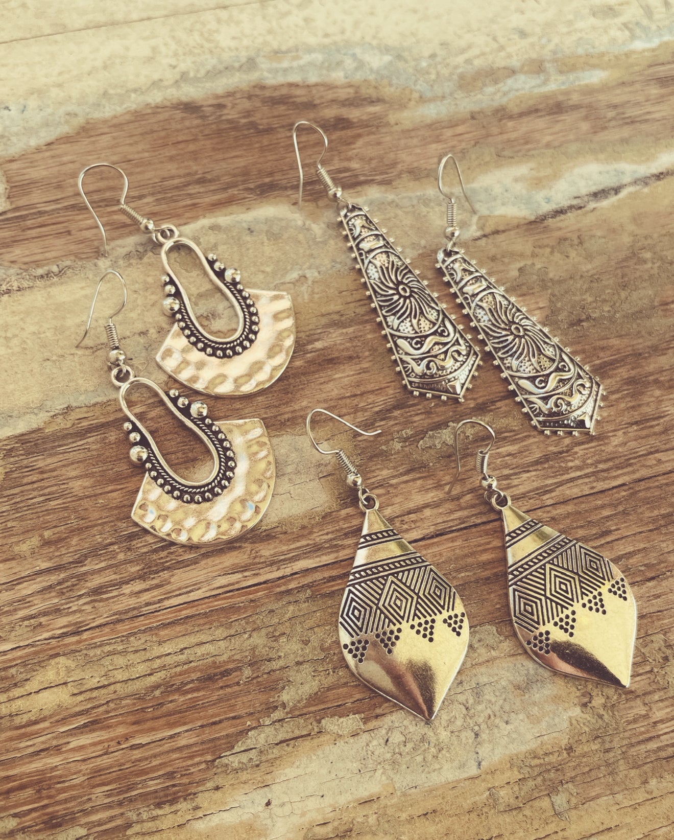 Beautiful Boho Silver Earring Set