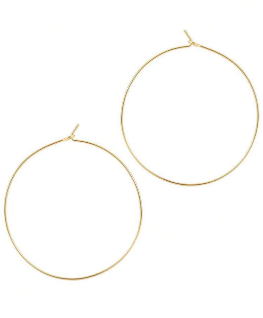 Beautiful Gold Thin Hoop Earrings