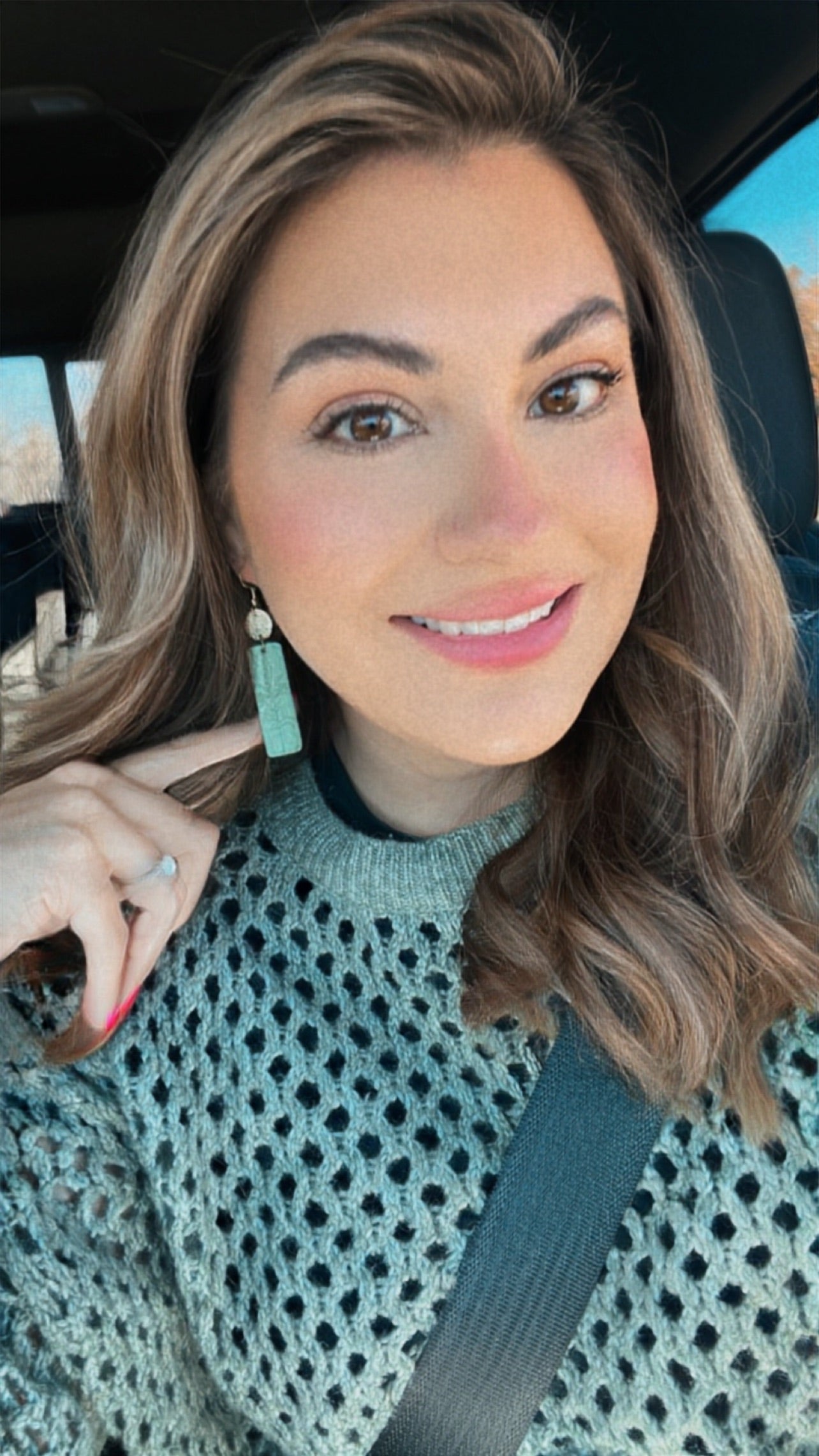 Beautiful Gold and Green Floral Earrings