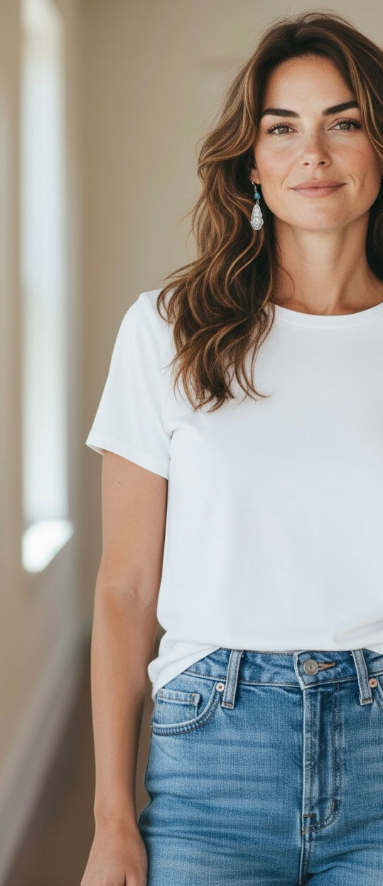 Bohemian Carved Silver and Turquoise Flower Earrings