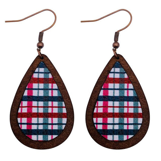 Beautiful Vintage Plaid Christmas Earrings