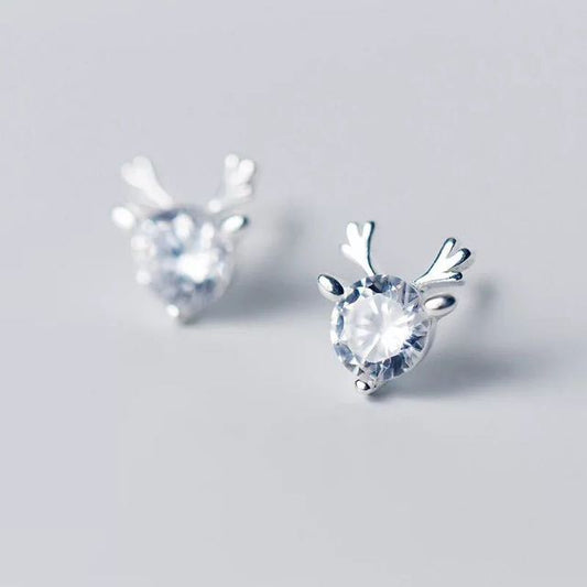 Beautiful Reindeer Rhinestone Stud Earrings